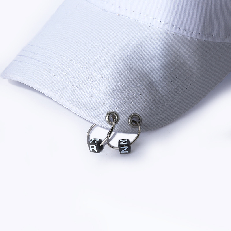 Modischer, personalisierter Eisenring, trendiger und einfacher, englisch bestickter Entenzungen-Sonnenschutzhut für den Außenbereich_voghion.com