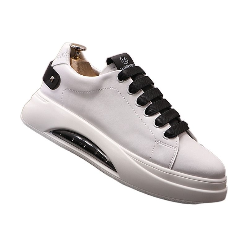 Atmungsaktive weiße lässige koreanische Ausgabe trendige Schnürschuhe Sommer neue hohe Herrensportschuhe_voghion.com