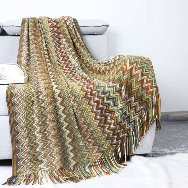 Light Luxury Knitted Shaggy Thread Sofa Office Air Conditioner Cover Blanket_voghion.com