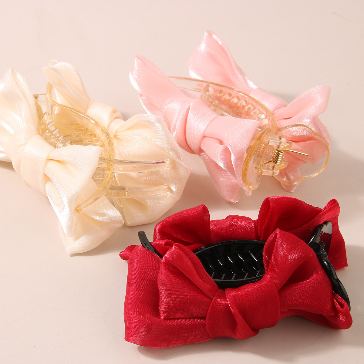 Mesh bow clip princess bun hair clip summer hair clip ponytail clip_voghion.com