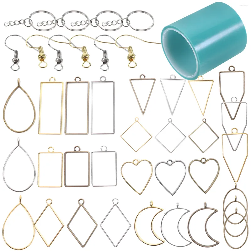 Pendant Necklaces 55 Pcs DIY Metal Frame Resin Decoration Accessories Pendants Round Jewelry Bezel Charms Making_voghion.com
