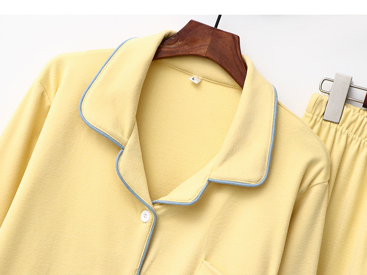 Γυναικεία ρούχα βελούδινο φθινόπωρο και χειμώνα ζεστό ζευγάρι ανδρικές και γυναικείες πιτζάμες πέτο άνετο απλό χρώμα αντίθεσης οικιακά ρούχα μακρυμάνικο κοστούμι_voghion.com