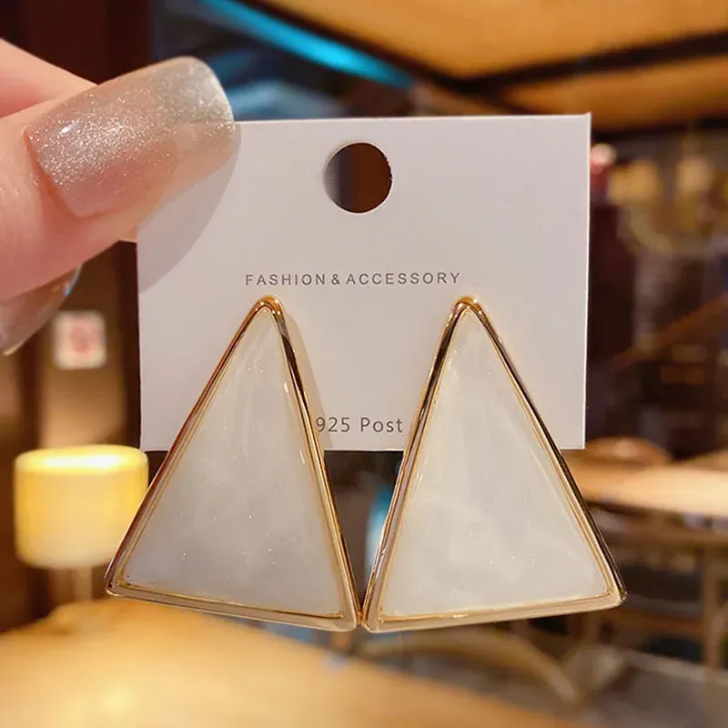 nero verde Nuovo stile retrò esagerato triangolo geometrico per le donne ragazza regali design di gioielli di moda francese_voghion.com