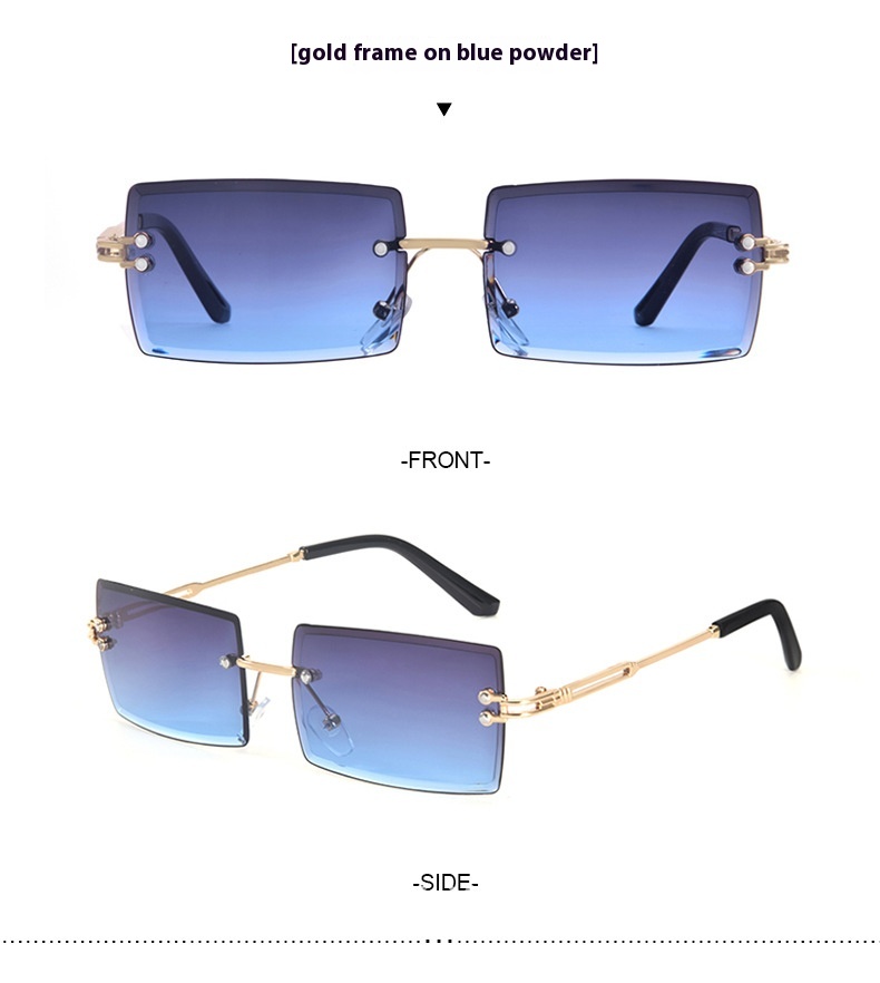 Nye firkantede solbriller uden stel Populære i Europa Amerika Sommermodesolbriller Metal Retro Trendy briller_voghion.com