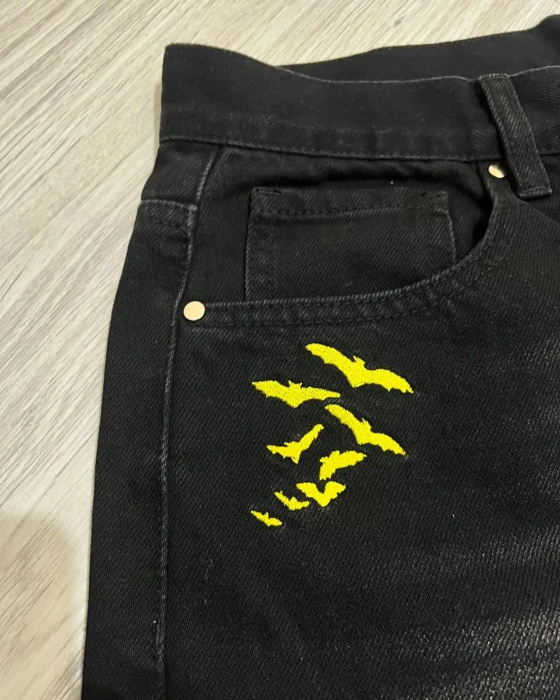 Men's Jeans Y2K Bat Animal Embroidery Baggy Vintage Men Black Washed Hip Hop Goth Denim Pants Fashion Women Straight_voghion.com