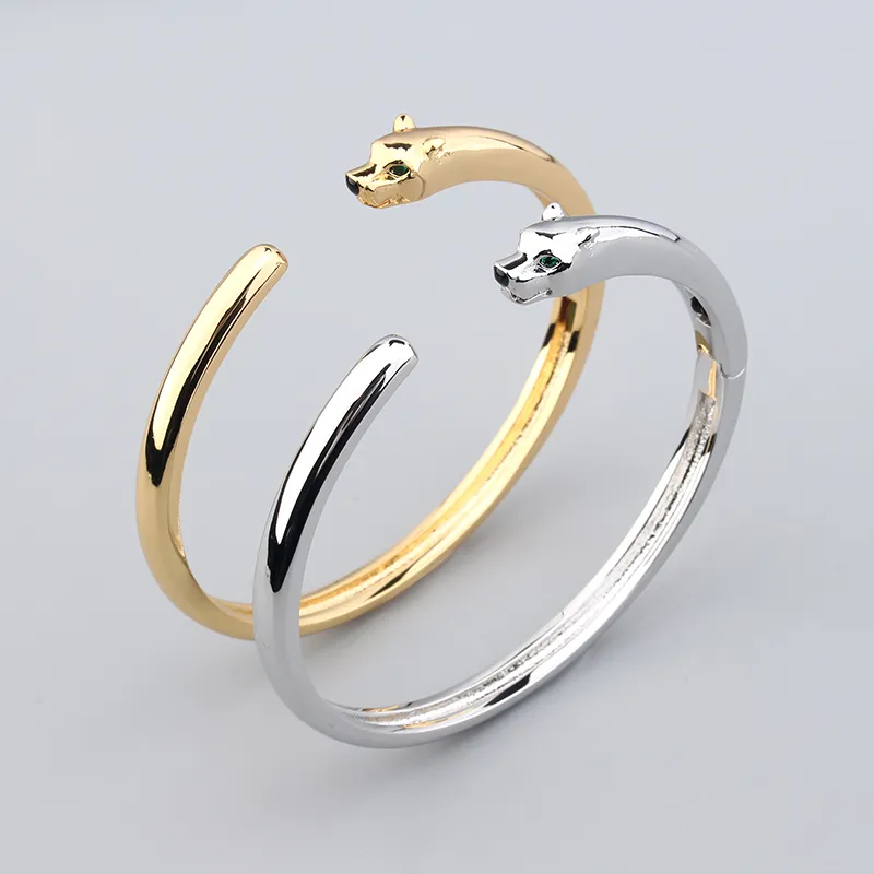 gold for men High end Smooth leopard bangle Fashion unisex cuff bracelet jewelry mens designer Women jewlery party gifts_voghion.com