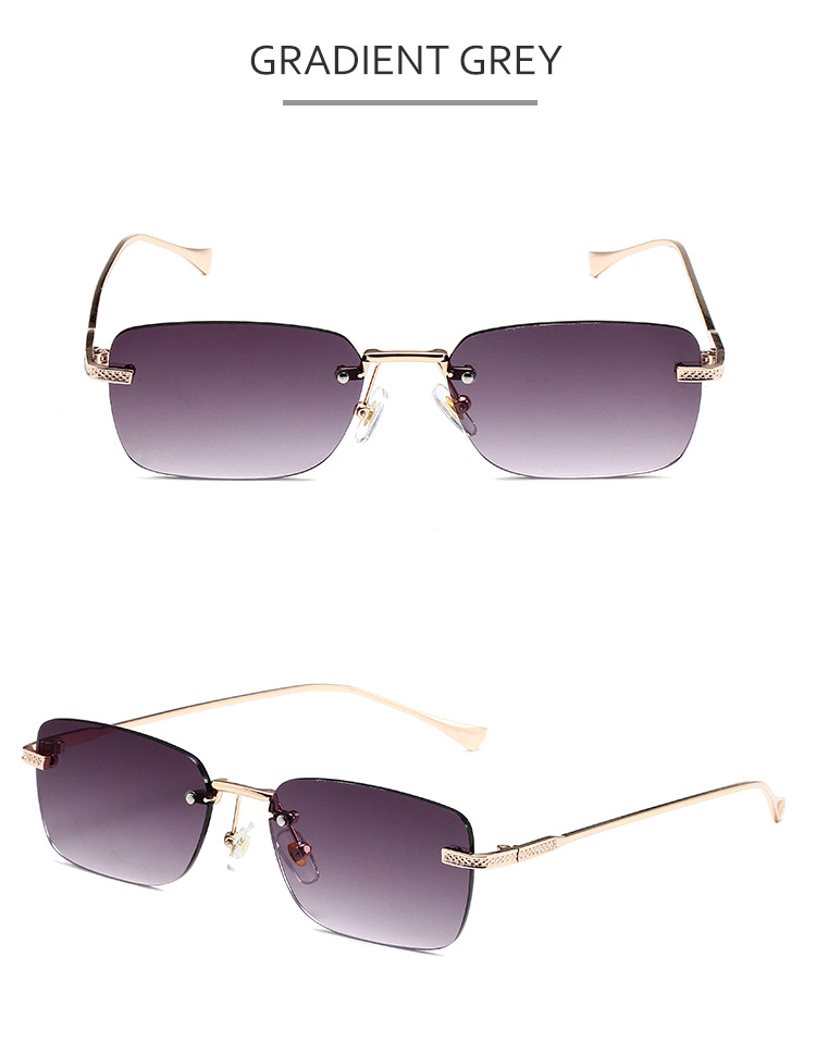 Square Frame Square Small Frame Sunglasses - Retro Frameless Trend (Fashion Trends, Unisex Design，Hot-selling )​_voghion.com