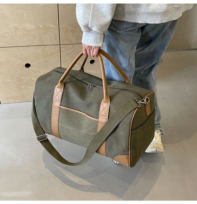 Neutrale Handreisetasche, große Outdoor-Reisetasche, Sport- und Fiesstasche Damen, Retro-Gepäcktasche aus Canvas für_voghion.com