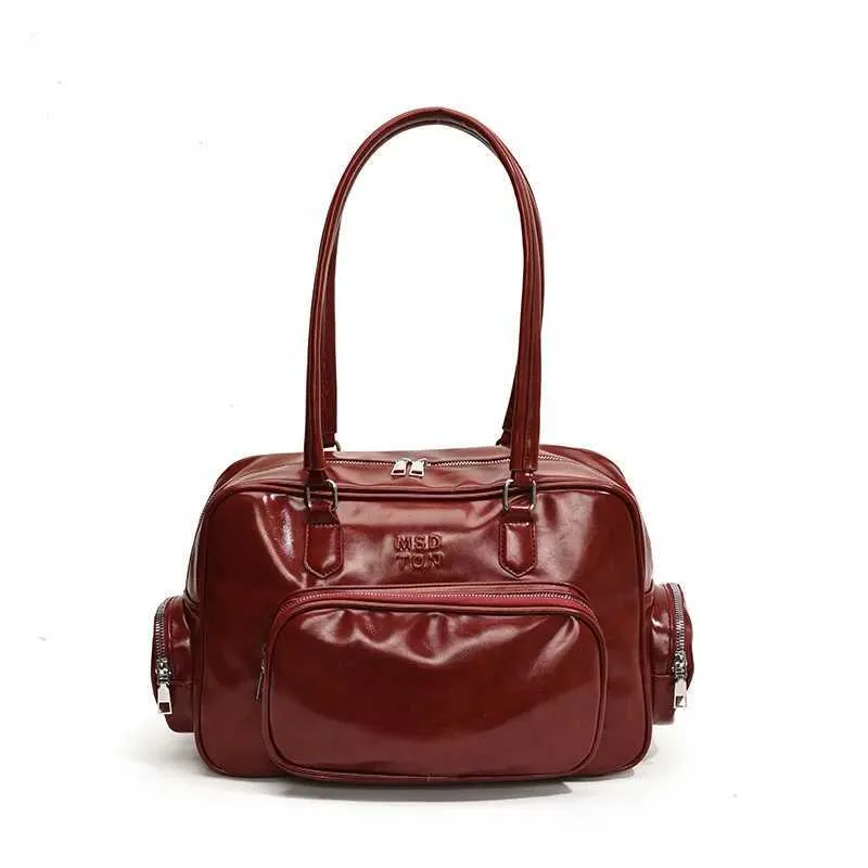 Borsa a tracolla da donna retrò, spaziosa, con fiocco, tote, sottobraccio, hobo, multitasche, in pelle, stile designer C241018_voghion.com