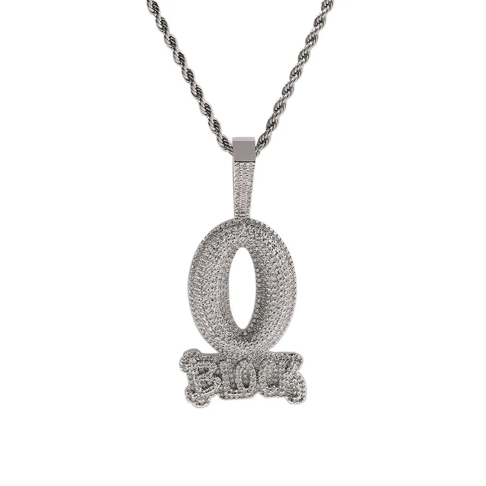 Hip Hop Fashion Art Letter O-BLOCK Pendant Necklace Bling Full Zircon Jewelry Cool Men Gift_voghion.com