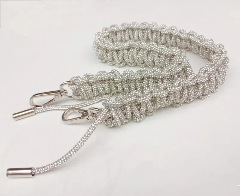 Dikke Rhie Crystal Chain Bag Toepassen op Vrouwentassen Handgemaakte Pasta Geweven Dia Handtassen Schouderband Accessoires 240725_voghion.com