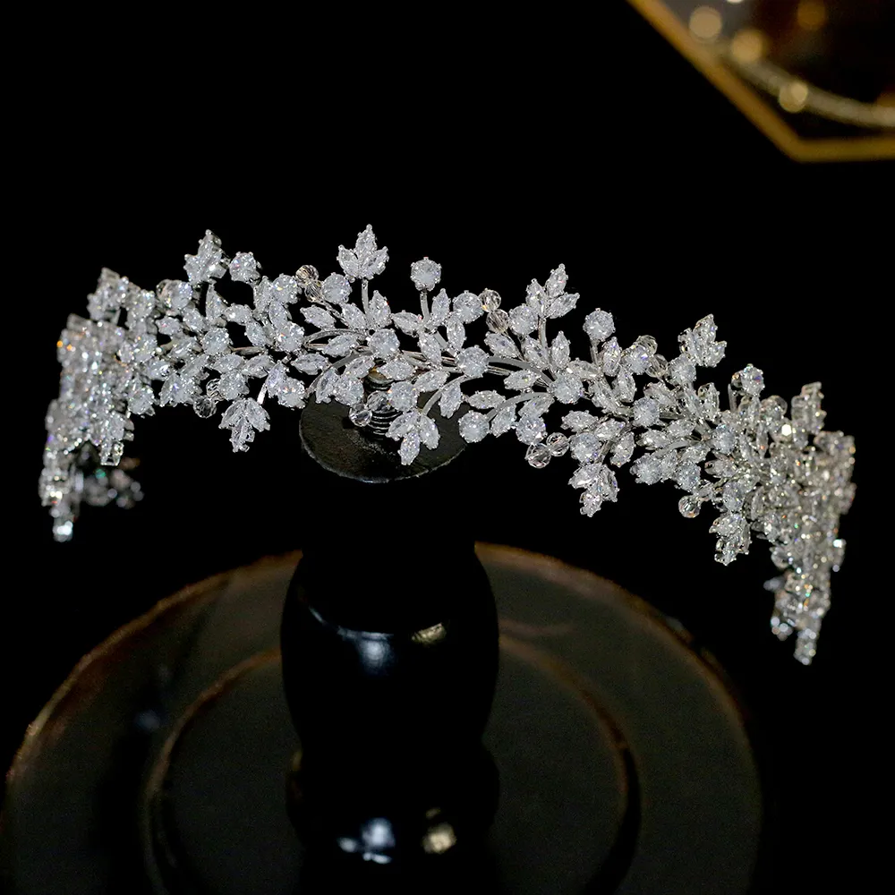 Jewelry Bridal Headwear Hair Accessories JewelryCrowns For Women Wedding AccessoriesCubic Zirconia CrownTiaraBridesmaid_voghion.com