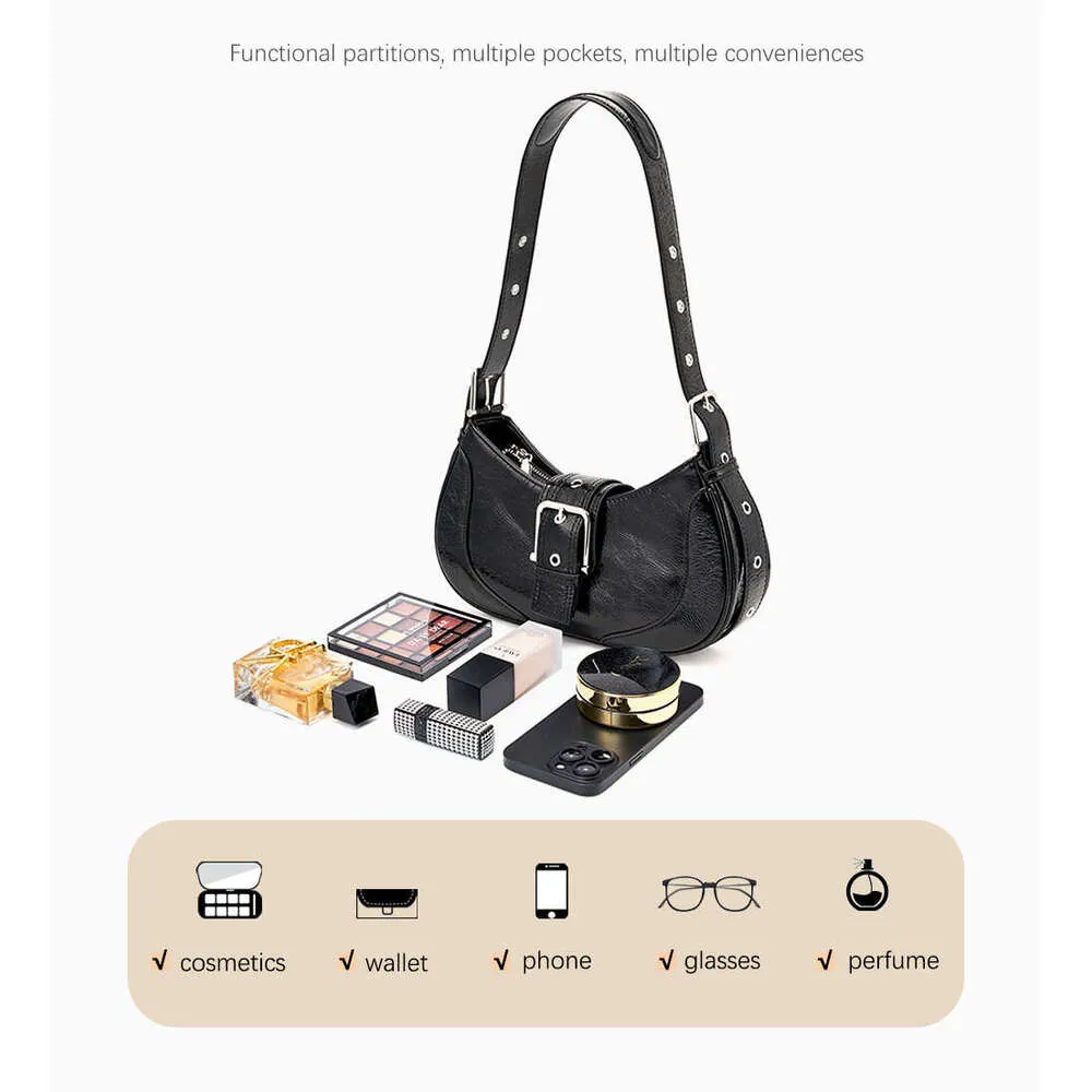 Zency Stilvolle Handtasche aus Ölwachsleder für Damen und Mädchen, modische Schulter-/Unterarmtasche, Beige, Taschen, verstellbarer Riemen_voghion.com