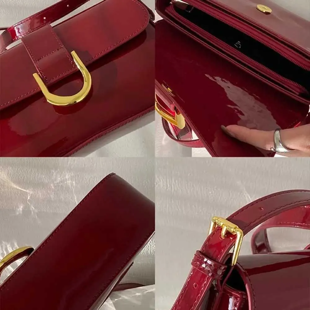Clássico PU Couro Fivela de Ferradura Casual Crossbody Cor Sólida Bolsa de Ombro Pequena com Fecho de Zíper Mulheres Clutch_voghion.com