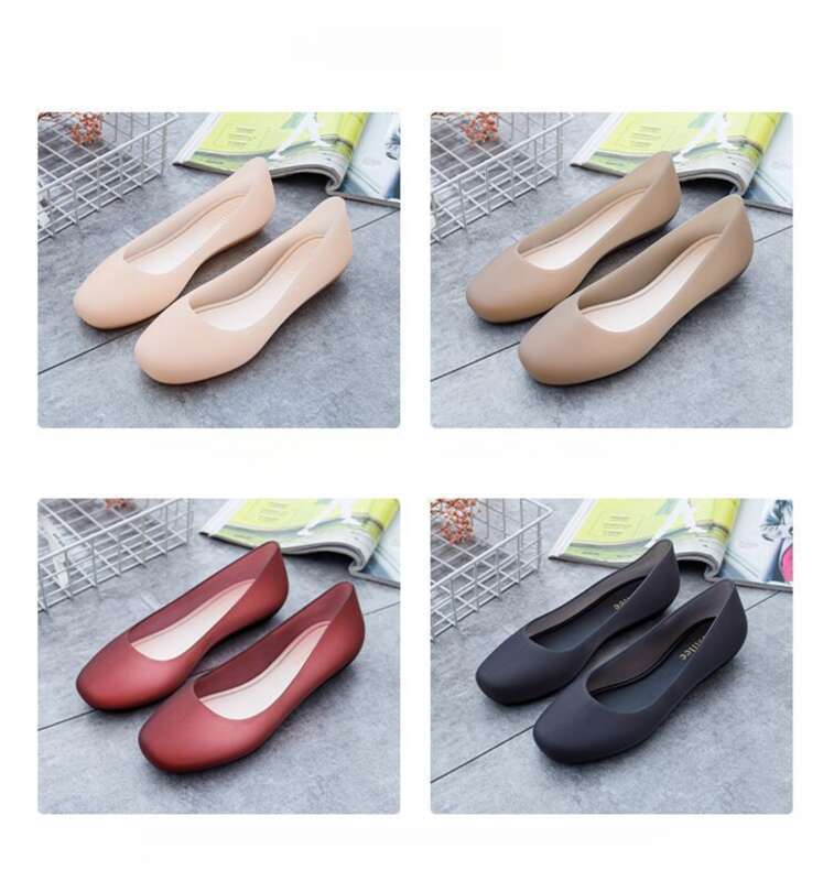 2025 Summer Flat Heel Jelly Sandals Outdoor Lightweight Beach Single Layer Plastic Waterproof Shoes_voghion.com