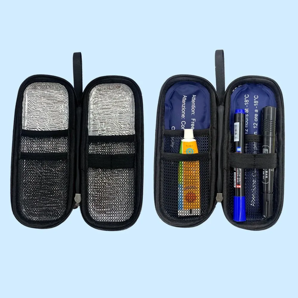 Durable PU Insulin Cooling Waterproof Thermal Insulated Pocket Pill Protector Glaciated Cold Storage Bag Diabetics_voghion.com