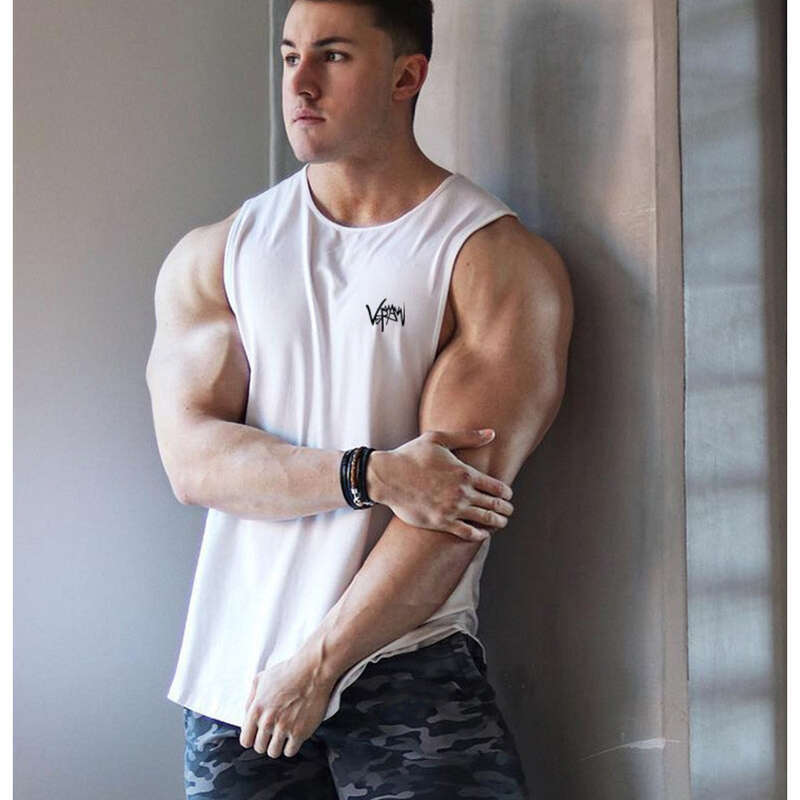 Snel drogende heren zomer 2021 nieuwe trendy Instagram Slim Fit Spos ademende hardloopfitness camisole mouwloos_voghion.com