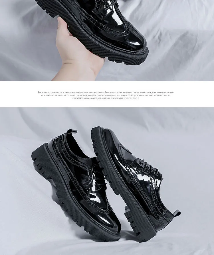 Pantofi sport pentru bărbați, stil business, casual, cu platformă, talpă groasă, piele naturală, stil streetwear, stil vintage, rochie de petrecere și nuntă_voghion.com