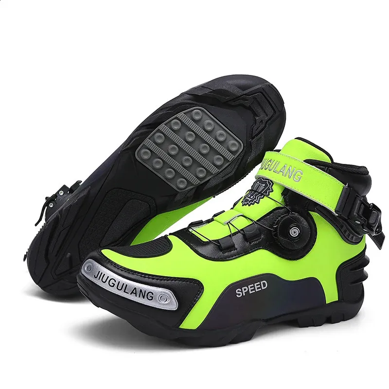 mens leather breathable anti slip wear-resistant rider boots motorcycle racing ankle length shoes 241105_voghion.com