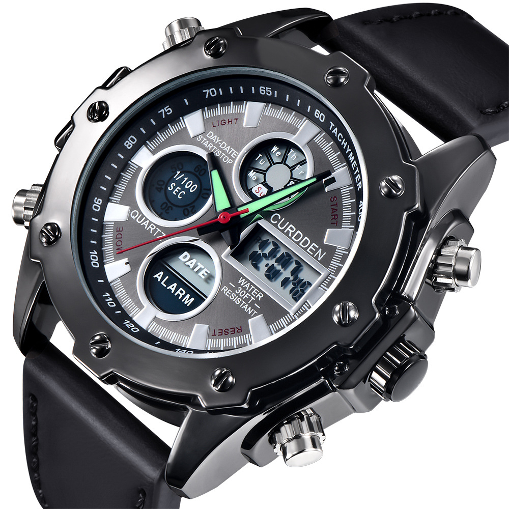 Chronograph Men Brand Sports Fashion Leather Band Watches_voghion.com