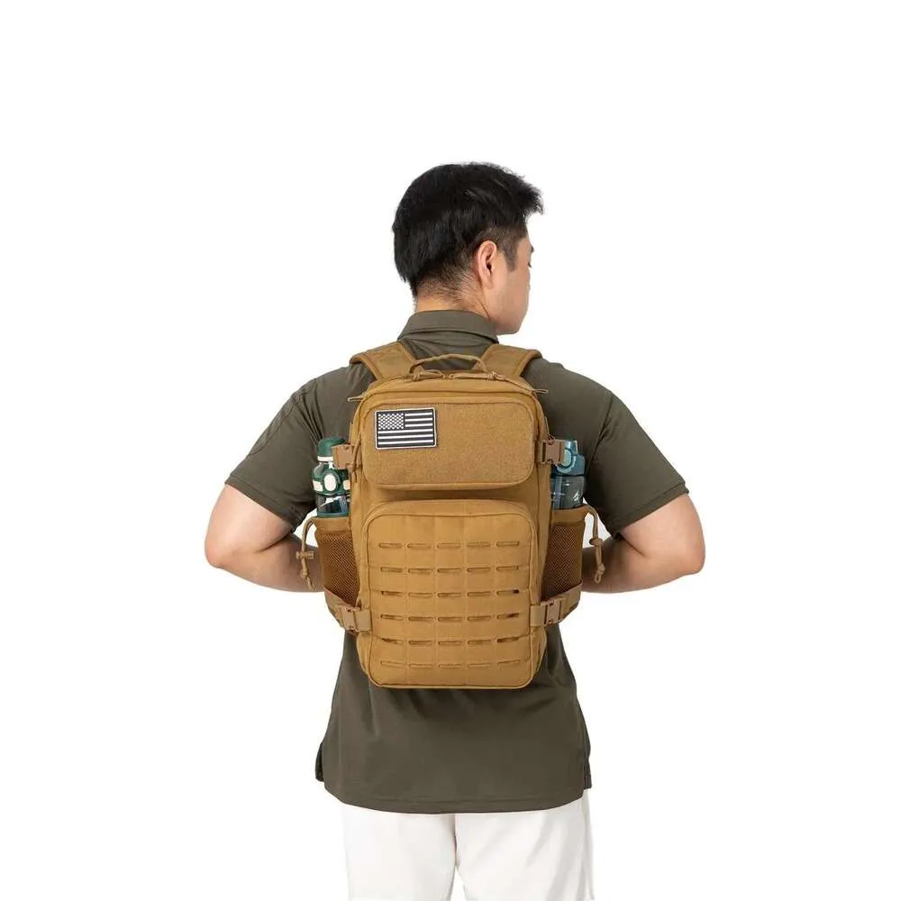 Zaino tattico da 25L/45L per donna/uomo, per sopravvivenza all'aperto, con taglio laser, Molle, per escursionismo, scuola, palestra, zaino con doppia tazza_voghion.com