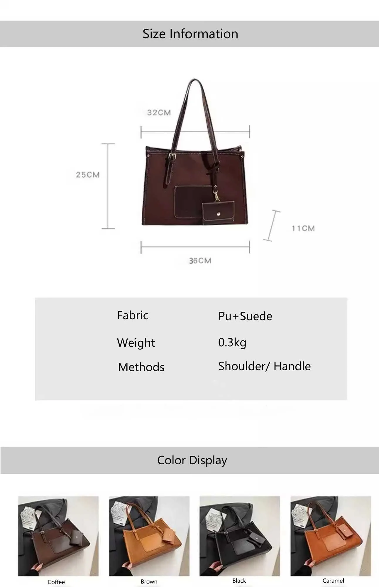 Women's Large Capacity Suede Shoulder Bag For Casual Commuting_voghion.com