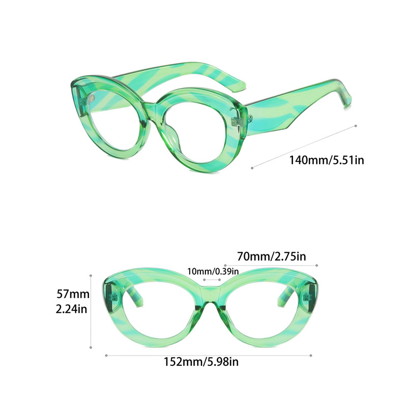 Fengins Fashion Super Cool Cat Eye Design Anti Blue Glasses Frame Street Photography Slimming Simple Versatile Flat_voghion.com