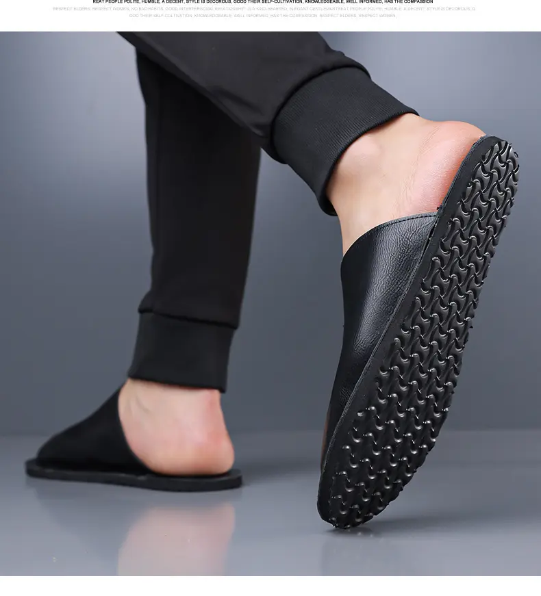 Men's Microfiber Leather Sandals Casual Summer Beach Slippers_voghion.com
