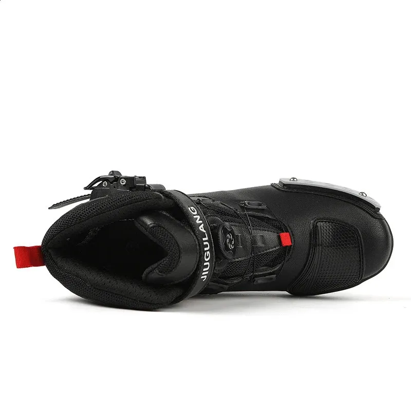 mens leather breathable anti slip wear-resistant rider boots motorcycle racing ankle length shoes 241105_voghion.com