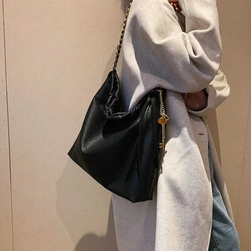 Borsa a tracolla da donna, borsa a mano con catena dorata, borsa a tracolla per ragazze, tasca da ufficio, grande capacità_voghion.com