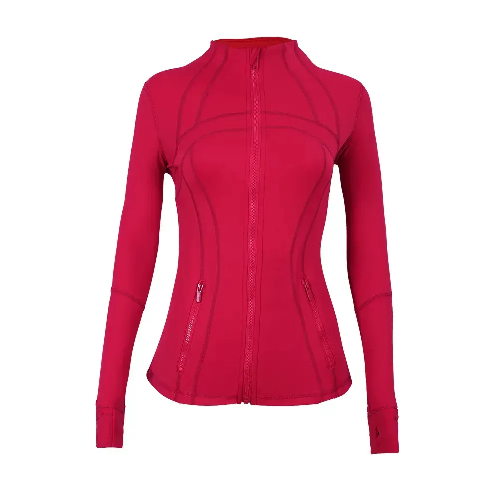5A Qualitéit Fraen Define Workout Mantel Fiess Jackett Sport Schnell Dréchent Aktiv Top Solid Zip Sweatshirt Sportkleeder Hot_voghion.com