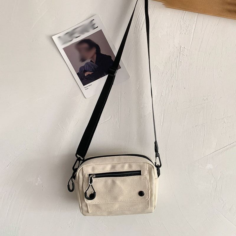 Frauen Canvas Handtaschen koreanische Mini Student Tasche Handy einfache kleine Umhängetasche Casual Damen_voghion.com