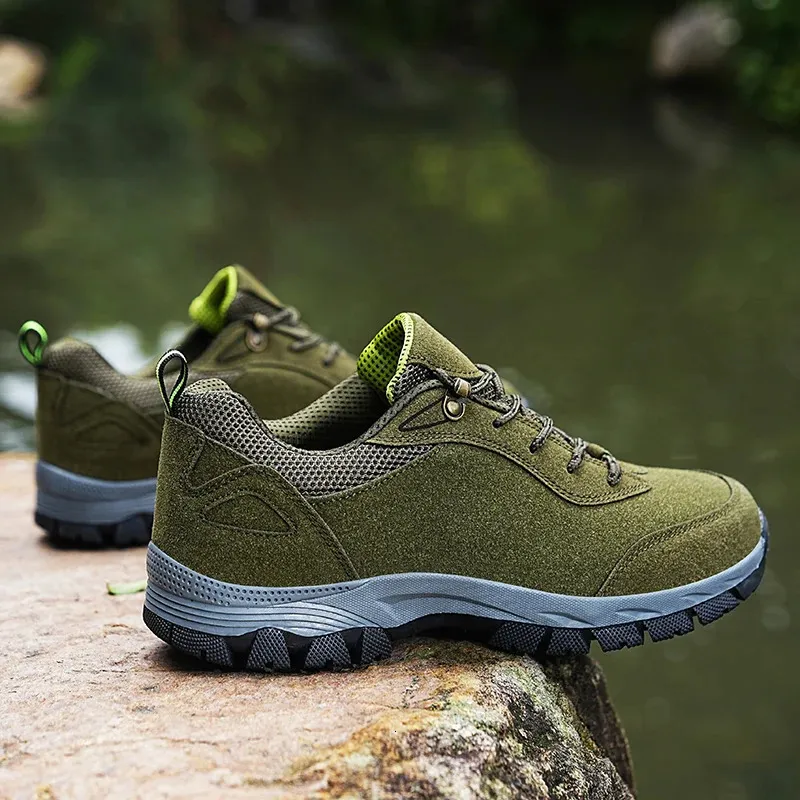 Herren Outdoor Wanderschuhe Aus Wildleder Mit Schnürung_voghion.com