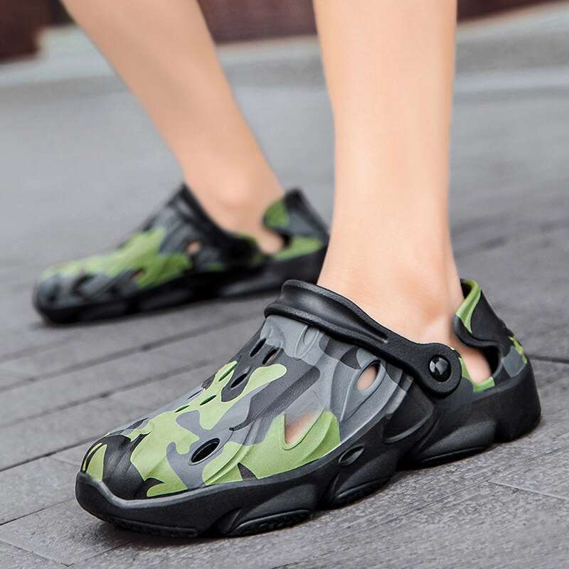 Men's Summer Thick Bottom Sandals, Non-slip, Lightweight, Youth Perforated Breathable Mesh_voghion.com
