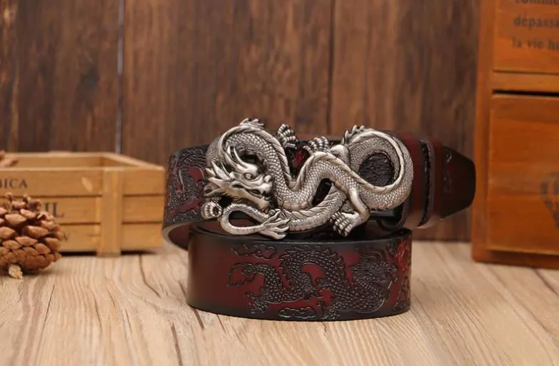 Nuovo marchio di fibbie alla moda Dargon, designer per cinture in pelle di mucca con fibbia a forma di drago in rame per uomo e donna_voghion.com