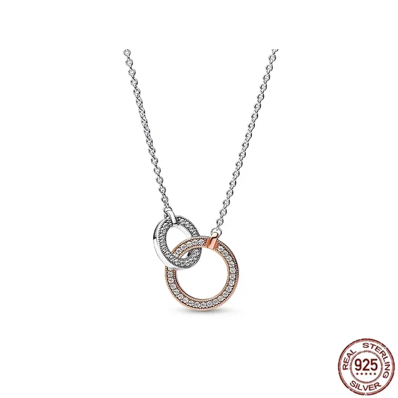 Klassiskt glänsande runt hjärta fyrkantigt hänge halsband hängsmycken_voghion.com