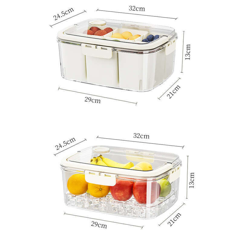 Zapomenutá čerstvá uzavřená bento krabička, průhledný oběd s víkem, úložný box na jídlo a ovoce_voghion.com