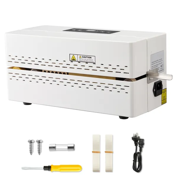 Kontinuierliche Siegelmaschine, 8–12 mm Siegelbreite, digitale Temperaturregelung, automatische Abschaltung für 0,06–0,2 mm dicke Plastikbeutel_voghion.com