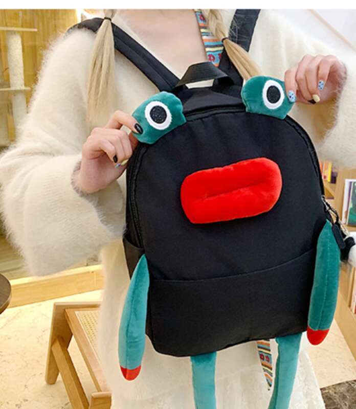 Cartoon Backpack For Women Cute Frog Style School Rucksack_voghion.com
