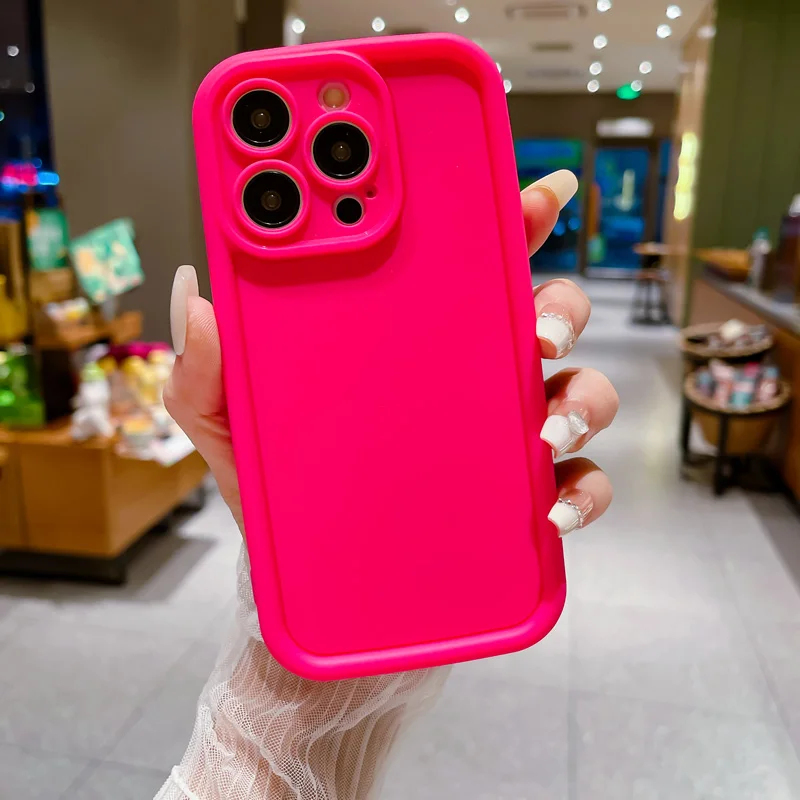Paredzēts 15 futrāļiem uz Candy Color silikona mīkstā vāciņa iPhone 14 PLUS 11 12 Pro XS XR Max 13 15pro kameras aizsargvāciņam_voghion.com