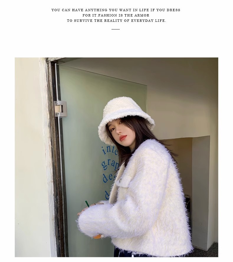 New Lamb Hair Fisherman Children: Versatile Autumn Showcasing Face, Small for Winter, Thickened and Warm Plush Pot Hat_voghion.com