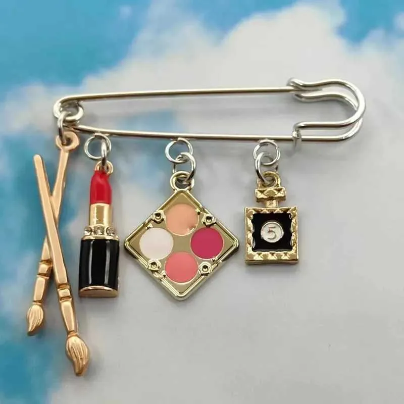 Spille Spille Metallo smalto cosmetici spilla ombretto rossetto profumo portachiavi penna trucco spilla donna fai da te fatto a mano_voghion.com