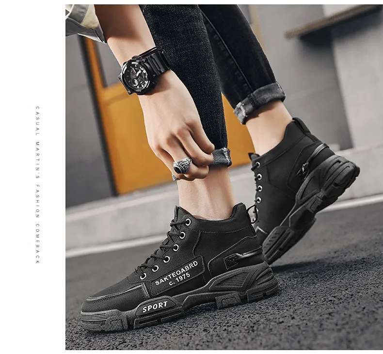 Herren Freizeit Stiefel High-top Motorradschuhe Für Herbst_voghion.com