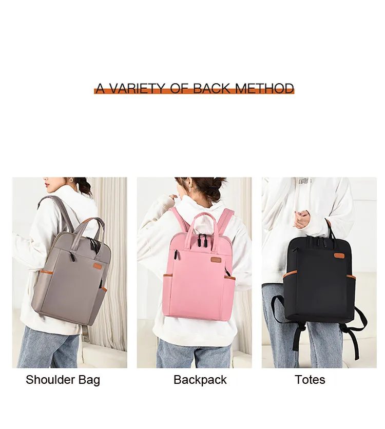 Woman Backpack Fashion Oxford College Student School Backpacks 13 14 Inch Laptop Bag Waterproof Business Travel Rucksack_voghion.com