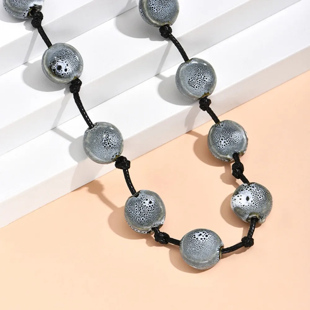 Ketten Vintage Einfach Flaach Perl Faarweg Keramik Perséinlechkeetsschmuck Laang Halskette Charm Ketten_voghion.com