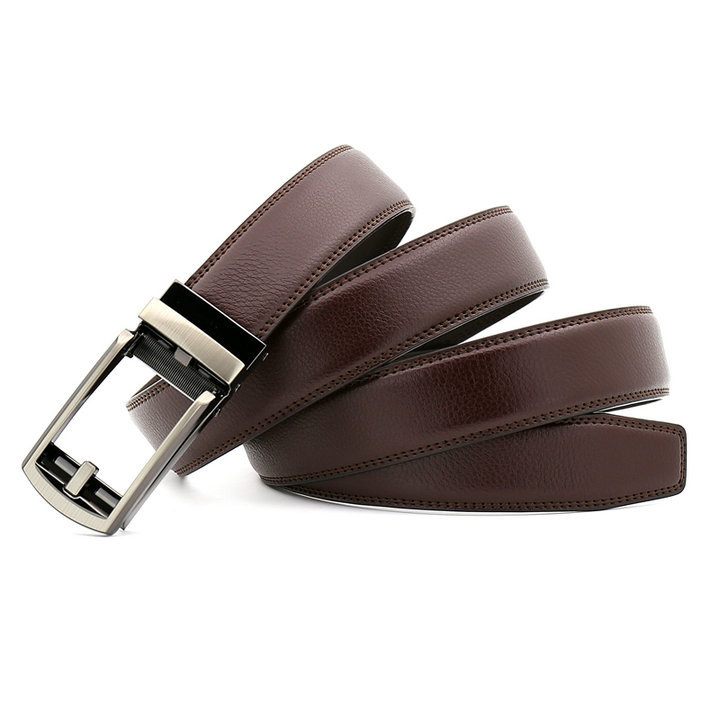 New Hot Selling Belt for Men's Imitation Needle Buckle Automatic Buckle Belt Size Three Good Leather Cowhide Belt_voghion.com