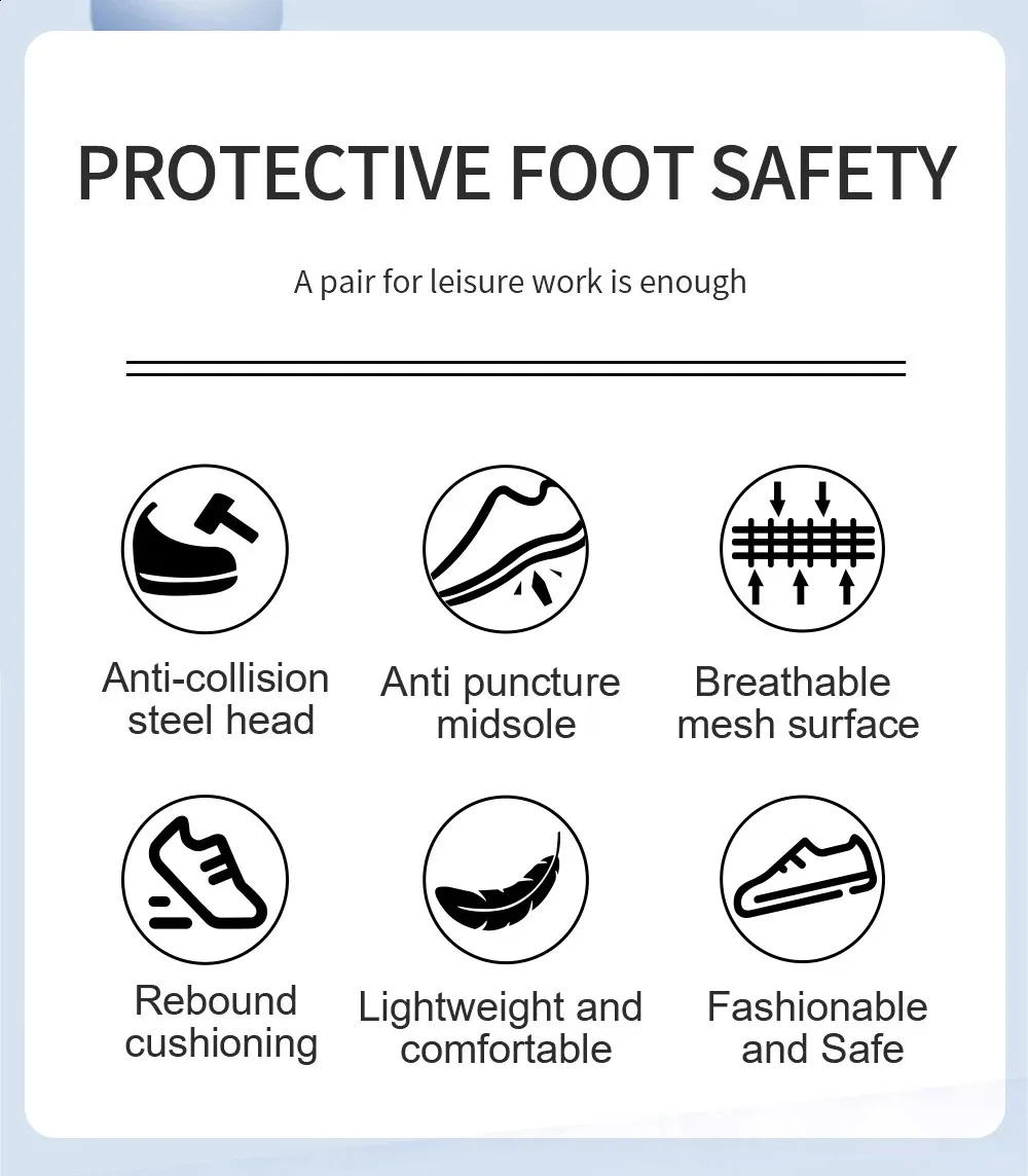 Breathable Safety Shoes For Men Lightweight Protective Work Boots_voghion.com