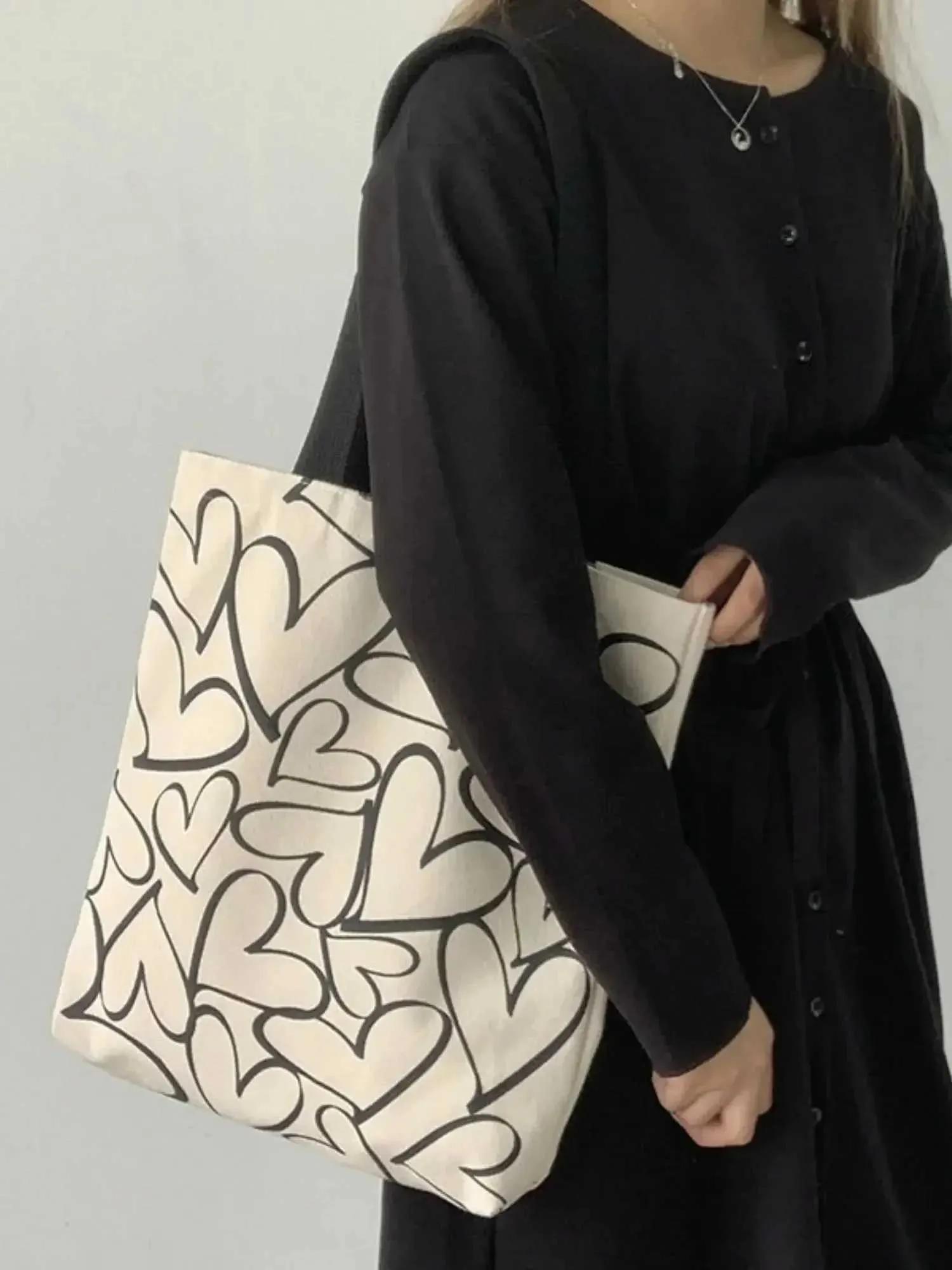 Student Cotton Eco Main Handbag Warm Canvas Shopping Bag Bolsa Feminina Y241109_voghion.com