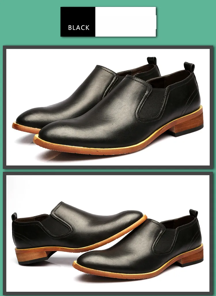Smart Leather Shoes For Men Business Casual Pointed Toe Footwear_voghion.com