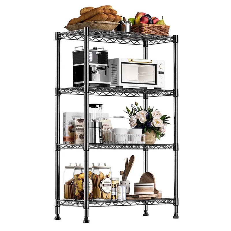 1000 Lbs Storage Shelving Steel Heavy Duty 4-Tier Utility Shelving Unit Steel Organizer Wire Rack For Home,Kitchen,Office,Chrome (13.7' D X 29.5' W_voghion.com